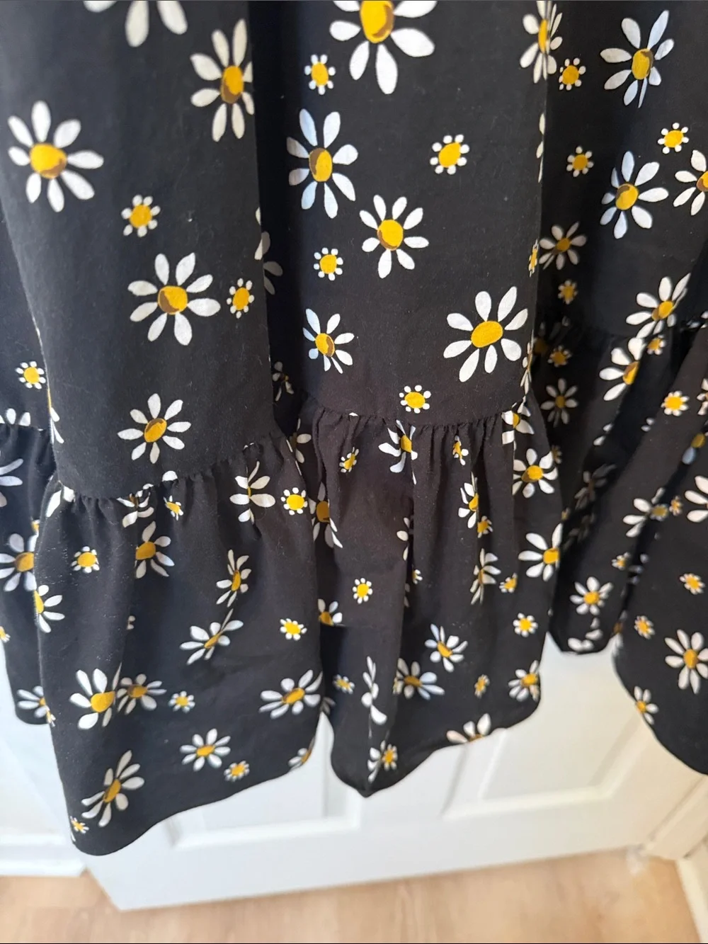 Kate Spade New York Black Daisy Print Fit & Flare Sundress XXL